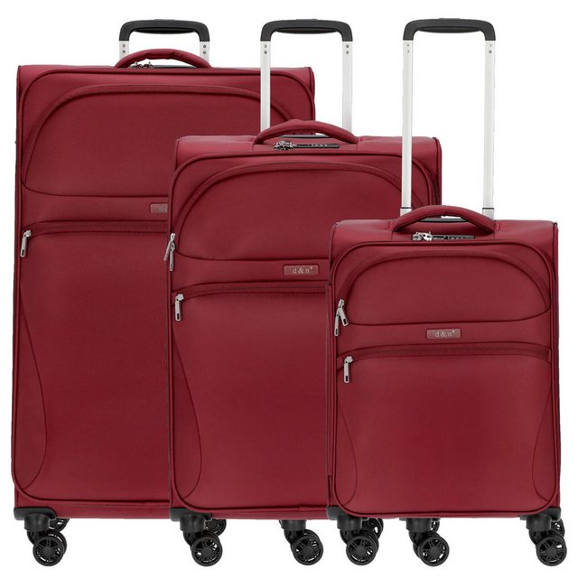 Bild von D&N, Koffer, Travel Line 9104 4 Rollen Kofferset 3-teilig, Rot, (203 l, XL (ab 115l))