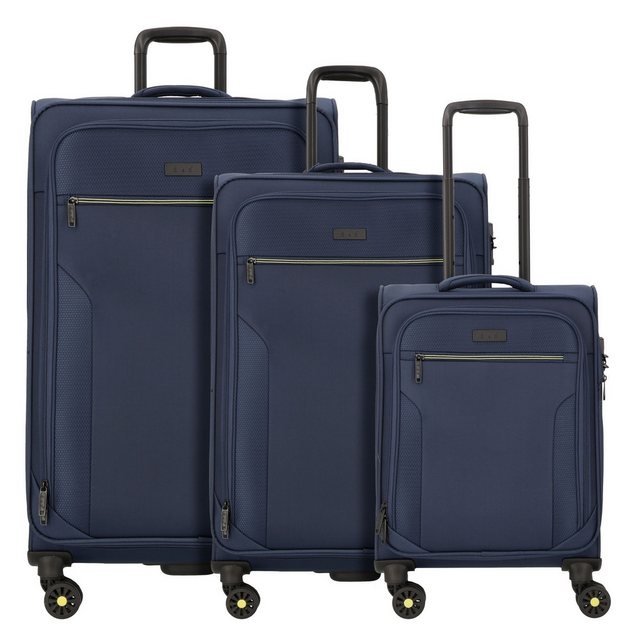 Bild von D&N, Koffer, Travel Line 9704 4 Rollen Kofferset 3-teilig mit Dehnfalte, Blau, (220 l, XL (ab 115l))