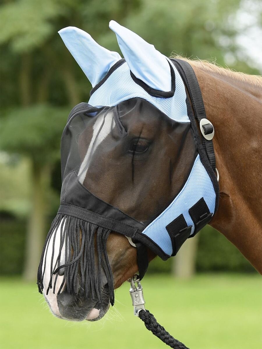 Bild von Busse Fliegenmaske FLY COVER FRANSEN hellblau/schwarz WB