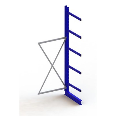 Bild von Meta Kragarmregal Anbau IPE140 einseitig 3000 x 1000 x 800 mm Enzianblau + 5 Armen je Ständer