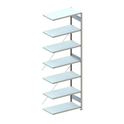 Bild von Steckregal H3000xB1000xT500mm, Anbauregal 7 Stahlböden Trgf.150kg verz.META