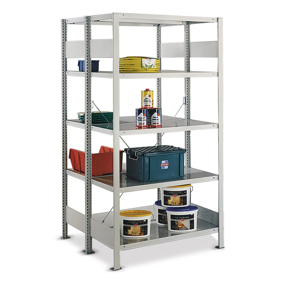 Bild von META Fachbodenregal, GF, doppelzeilig, FL 150 kg, verzinkt, HxBxT 3.000 x 1.000 x 1.000 (2x500) mm