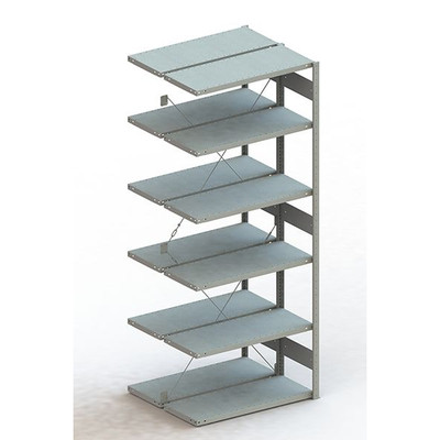 Bild von Meta Steckregal Anbauregal S3 CLIP 230 DAR 2500 x 1000 x 400 mm lichtgrau + 2 x 6 Böden