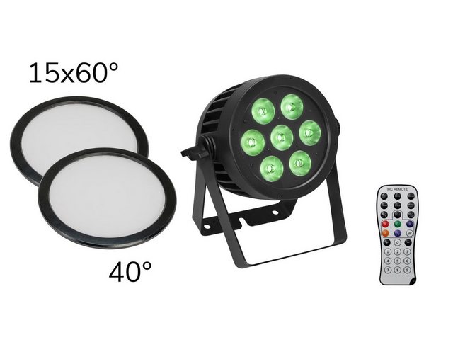 Bild von EUROLITE Discolicht EUROLITE Set LED IP PAR 7x9W SCL Spot + 2x Diffusorscheibe 15x60°+40°