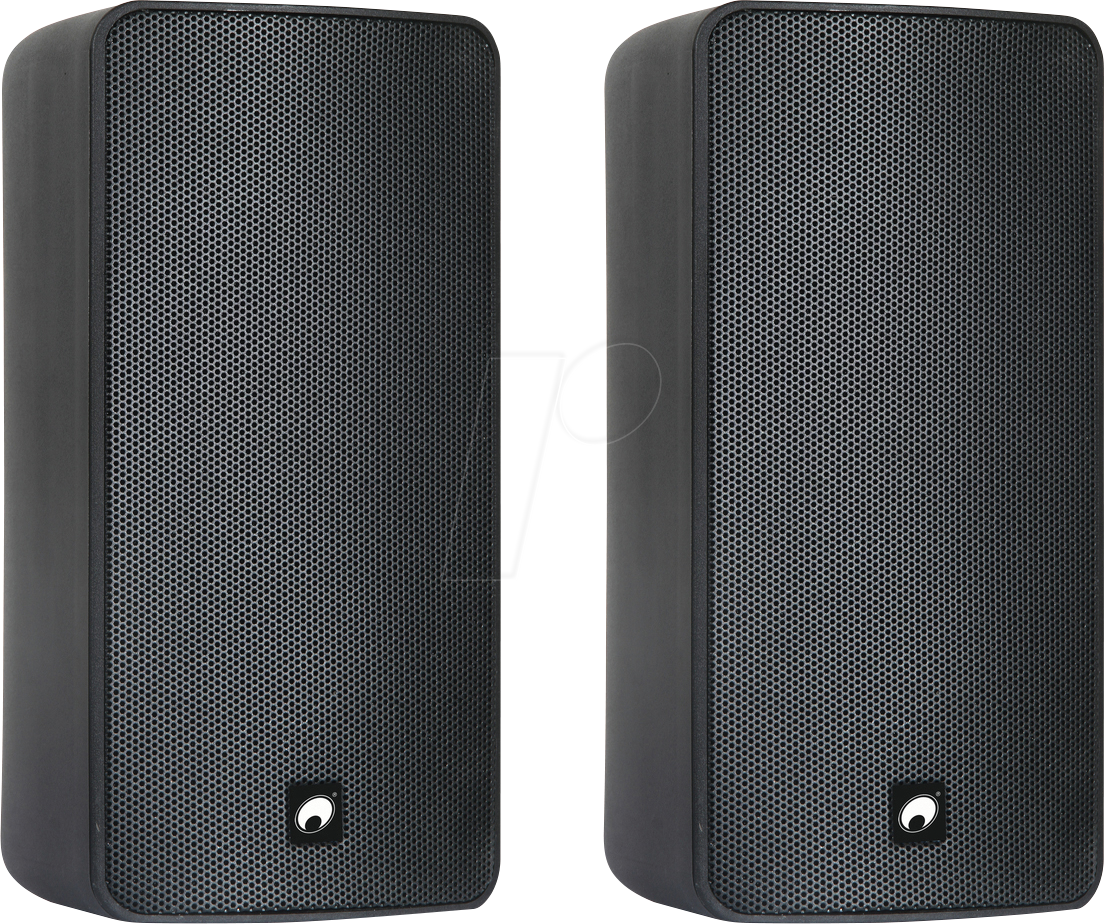 Bild von OMNITRONIC ODP-206 Installationslautsprecher 16 Ohm schwarz 2x | 2 wetterfeste 6"-Wandlautsprecher mit Halterung und 80 W RMS