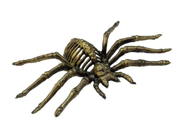 Bild von Goldenes Spinnengerippe - 11cm - Halloween Dekoration - Spinne aus Kunststoff