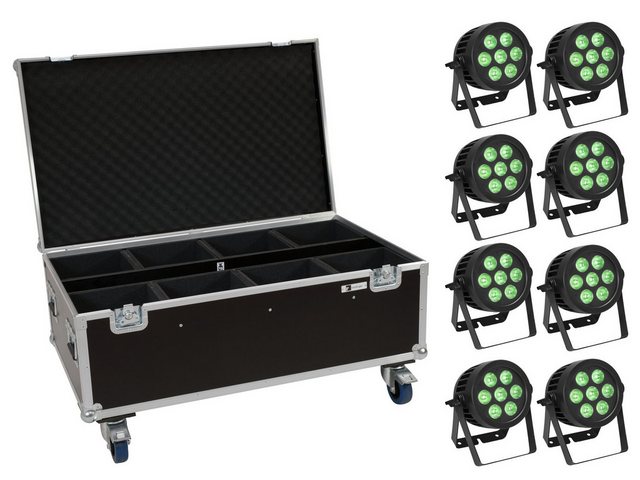 Bild von EUROLITE Discolicht EUROLITE Set 8x LED IP PAR 7x8W QCL Spot + Case mit Rollen