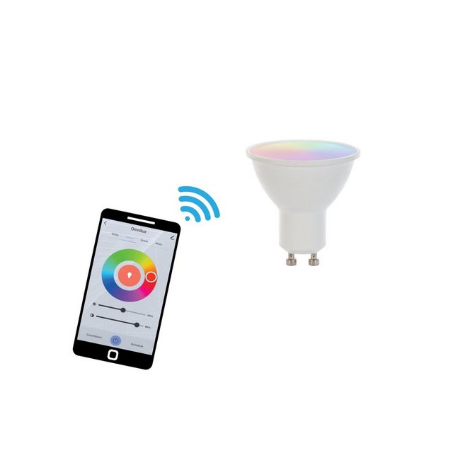 Bild von OMNILUX LED GU10 RGB/WW/CW WiFi | Smarte WLAN-Lampe RGB+CCT, gesteuert via App, Alexa & Google Home
