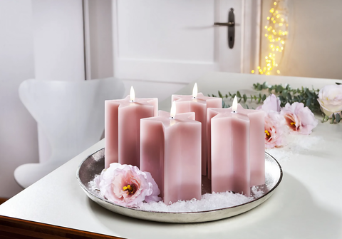 Bild von LED-Echtwachskerzen Starlights 4er Set Rosé