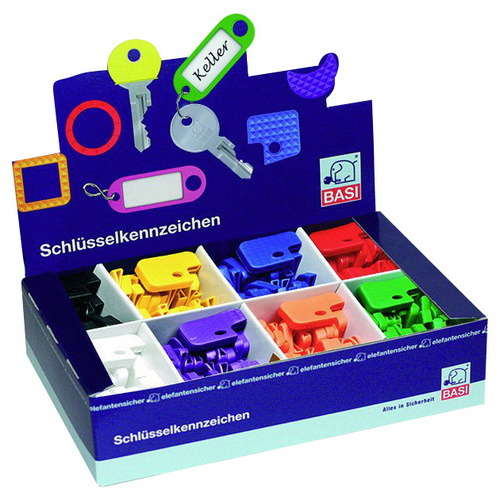Bild von Schlüsselkennkappen - Leuchtfarben - eckig - 1VE = 200 Stück