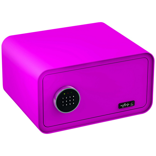 Bild von mySafe 430 Code | Elektronischer Tresor mit Zahlenschloss | 23x43x35cm | Design Safe | Möbeltresor | Stahltresor Doppelbolzenverriegelung | Alarm und Notschlüssel | Wand- Bodentresor | Farbe Pink