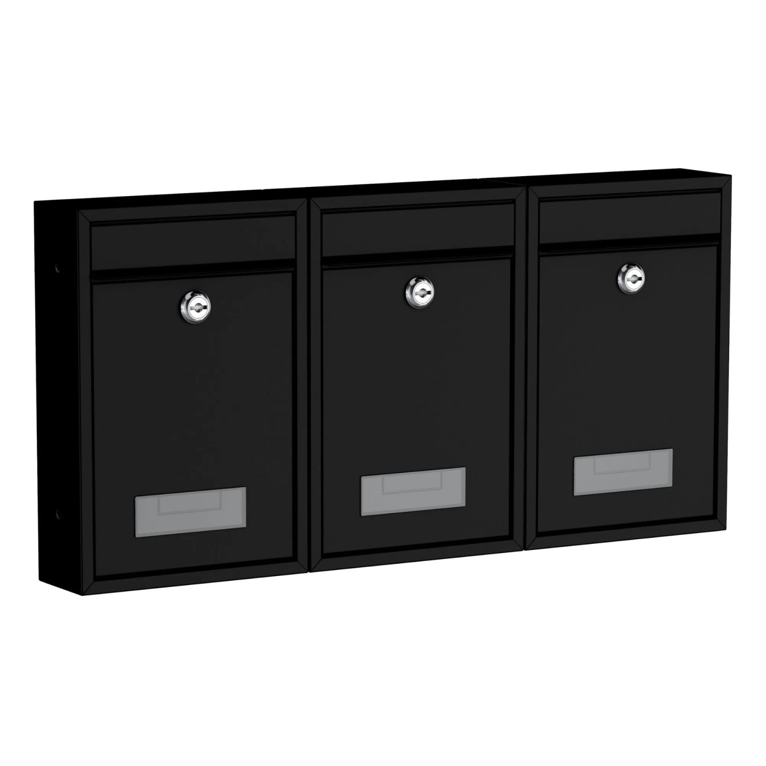 Bild von Basi - Briefkasten - SET - 3x BK 100M - Matt Schwarz - 3x2170-1200
