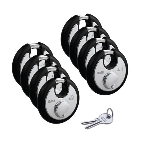 Bild von Basi Rundbügel-Vorhangschloss SET 8x RVS 610W 70 mm Schwarz