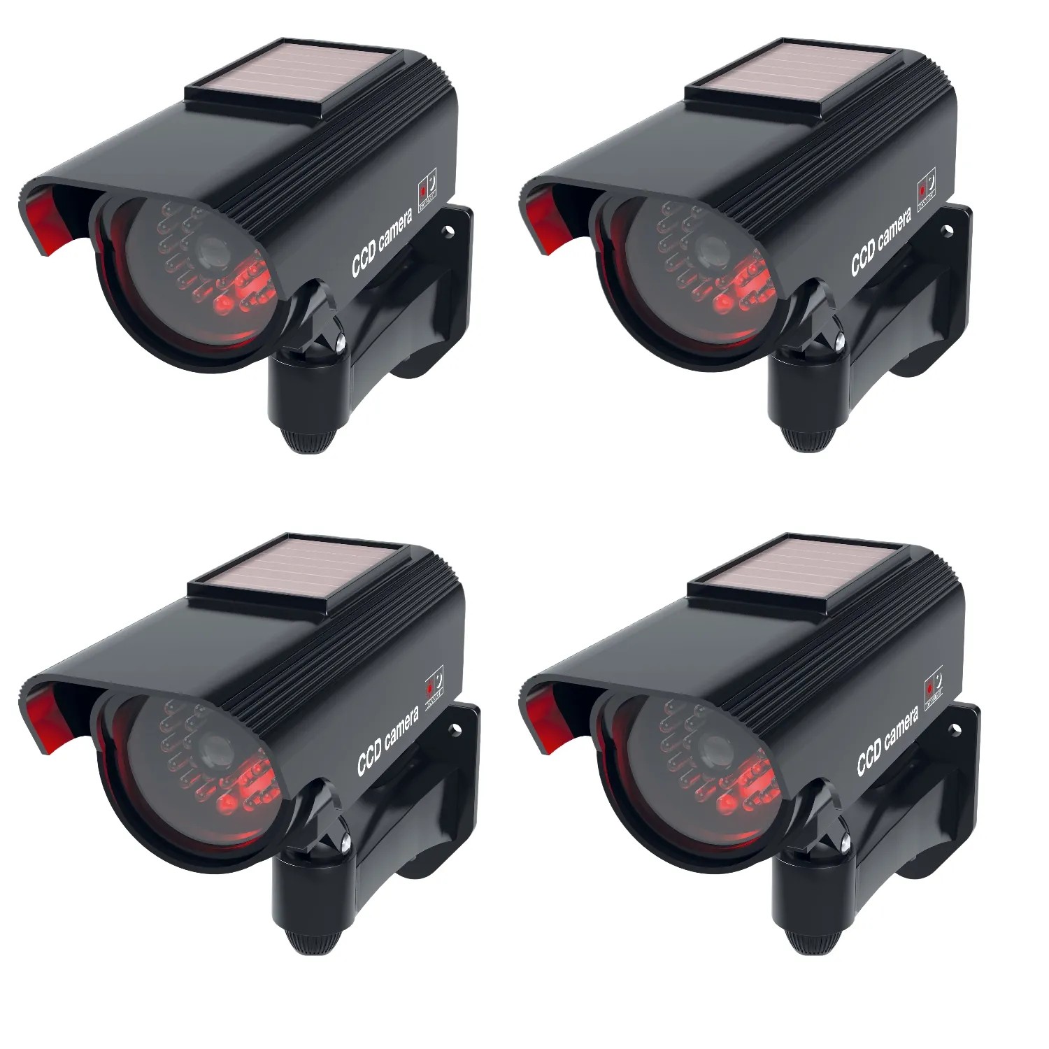 Bild von Basi - CCD Solar Kamera-Attrappe - KA 311 - Schwarz - Solarbetrieben - IP 23 Geprüft - 4 Stück - 4X1000-0311
