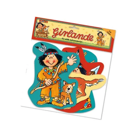 Bild von Indianer Yanuk Motivgirlande, Deko für Indianerparty kleiner Kinder, 3 m