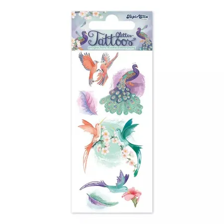 Bild von Tapirella Tattoo * PARADIESVÖGEL * vom Mauder-Verlag | 49033 | Kindertattoo Kinder Geburtstag Mitgebsel Tiere Aufkleber Vöge