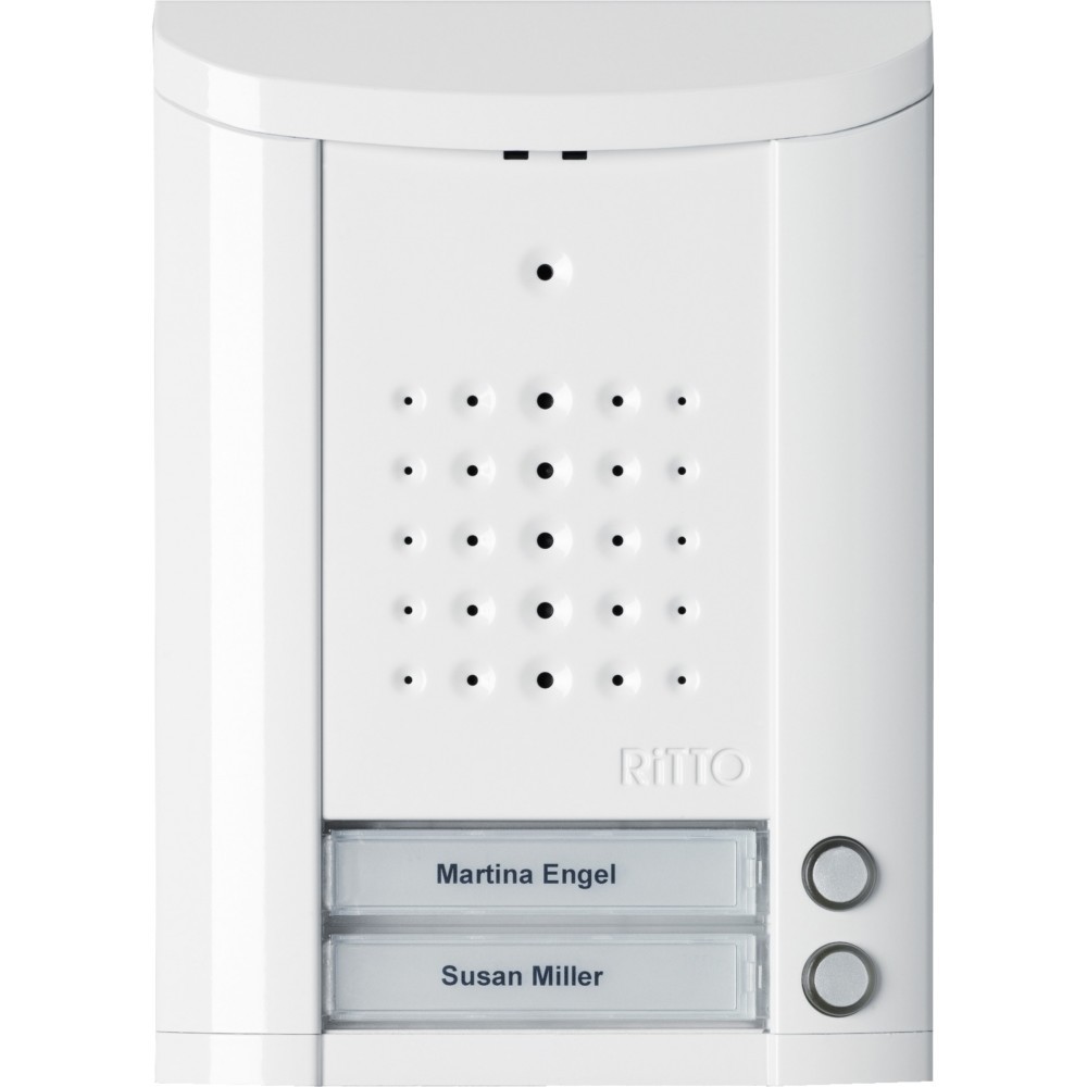 Bild von Ritto Entravox Türstation Audio für 2 Familienhaus - Beleuchtete Klingeltaste und Namensschild - vandalensichere Gegensprechanlage, Aufputz, weiß, 1840270