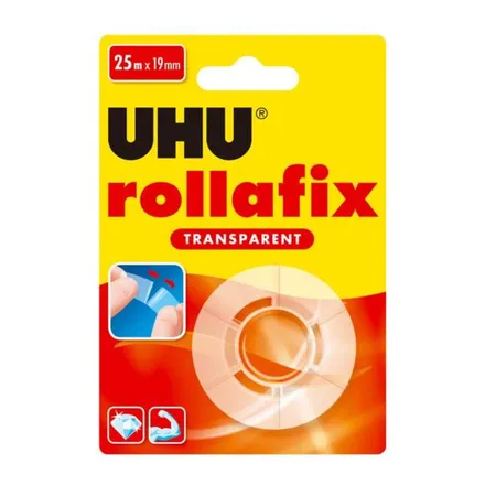 Bild von 12 x Uhu Klebefilm rollafix Transaprent Nachfüllrolle 25mx19mm transpa