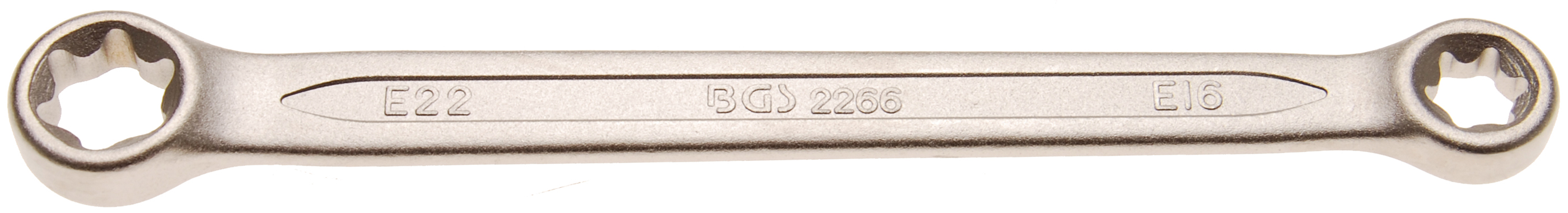 Bild von BGS, Schraubenschlüssel, Doppel-Ringschlüssel mit E-Profil-Ringköpfen SW E16 x E22