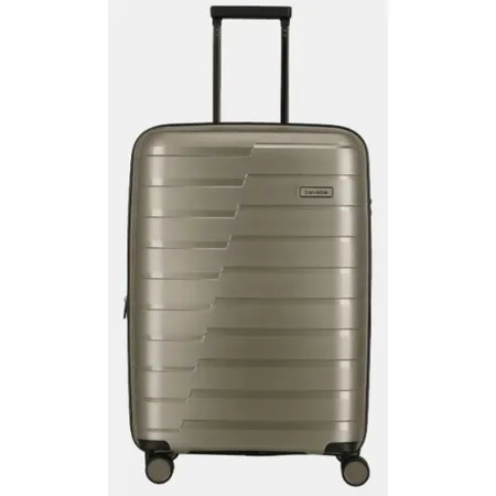 Bild von 4 Rad Hartschalen Trolley aus Polypropylen erweiterbar travelite AIR BASE 67cm Trolley Champagner