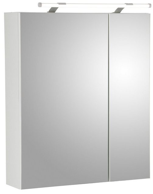 Bild von Schildmeyer Spiegelschrank "Dorina, mit höhenverstellbaren Glasböden", Breite 60 cm, 2-türig, LED-Beleuchtung, Schalter-/Steckdosenbox