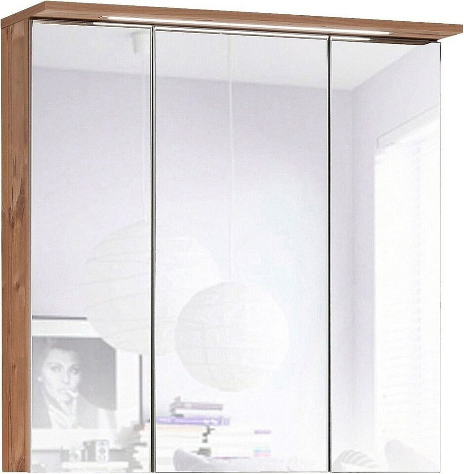 Bild von SCHILDMEYER Spiegelschrank »Zadar«, BxHxT: 70 x 71 x 16 cm, 3-türig, silberfichte - braun