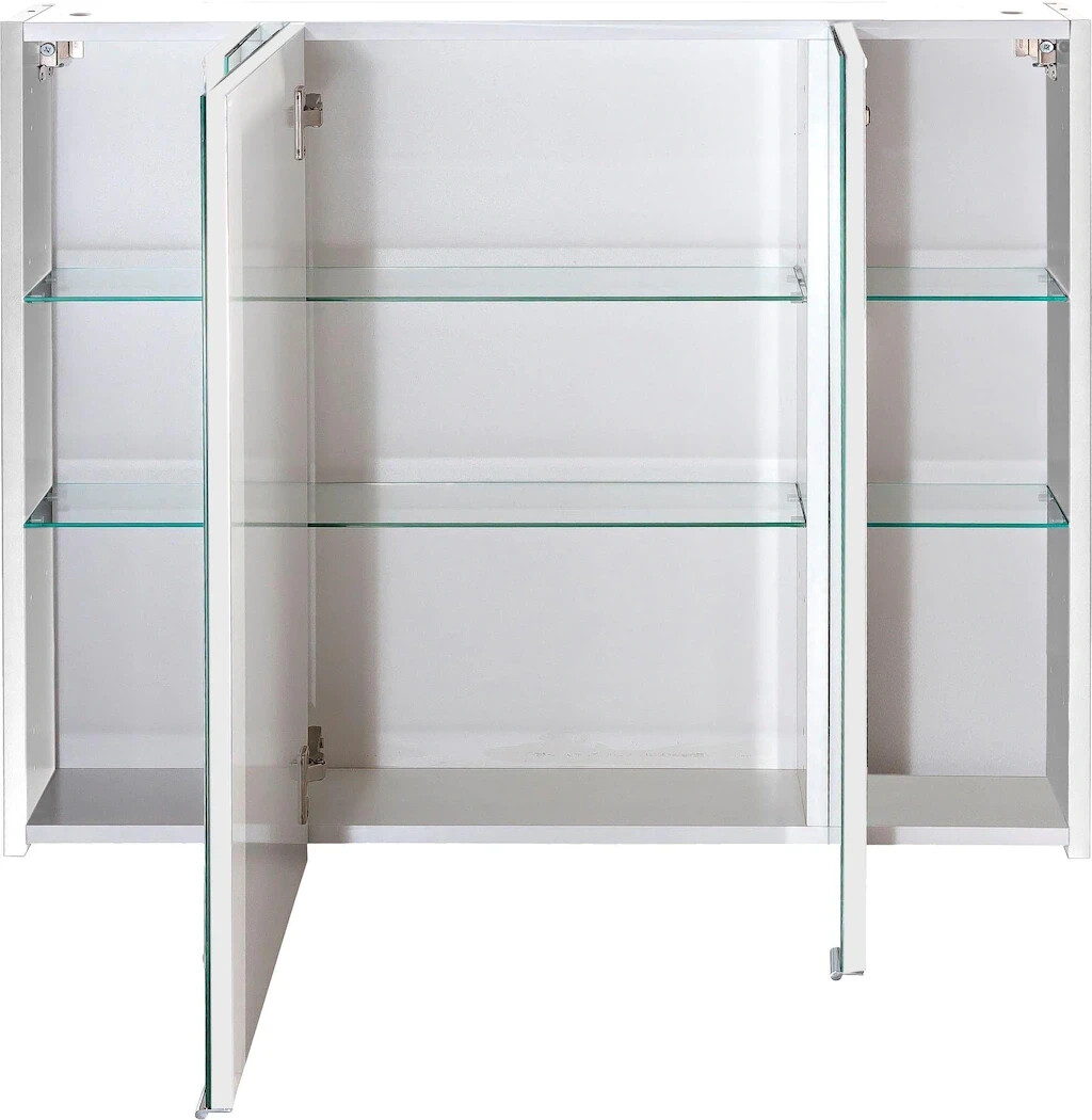 Bild von Schildmeyer Spiegelschrank Basic Breite 100 cm, 3-türig, Glaseinlegeböden, Made in Germany