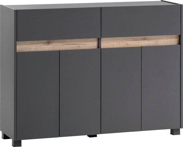 Bild von SCHILDMEYER Kommode »Cosmo«, BxHxL: 33 x 84,8 x 112,2 cm, anthrazit, Holzwerkstoff melaminbeschichtet - schwarz