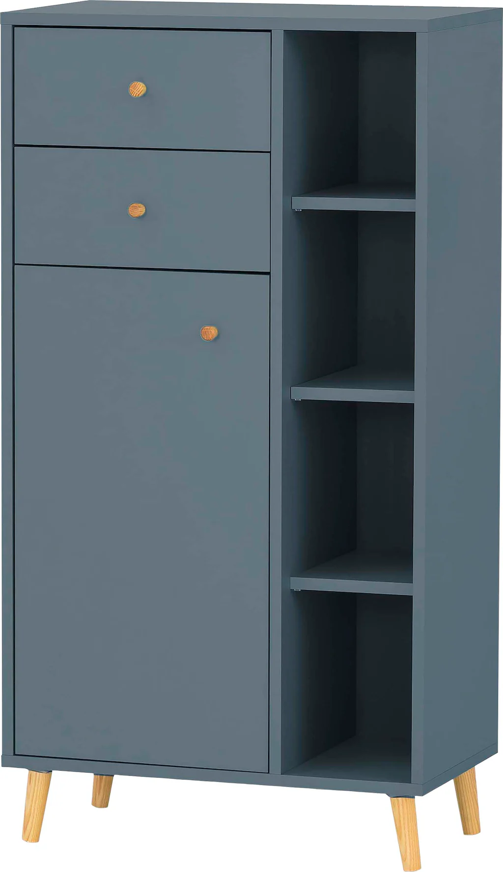 Bild von MÖBELPARTNER Badschrank Bjarne 153171 blaugrau 60,2 x 33,1 x 113,4 cm