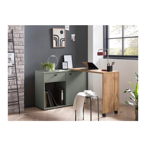 Bild von 2-in-1-Drehtischschrank, pistazie/eiche
