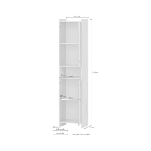 Bild von Hochschrank ¦ holzfarben ¦ Maße (cm): B: 40,2 H: 176,3 Badezimmer > Badschränke > Bad-Hochschränke - Sconto