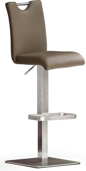 Bild von Robas Lund Barhocker mit Lehne Barstuhl Cappuccino drehbar 180 Grad, Hocker höhenverstellbar, PU BAR.DO