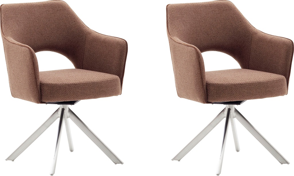 Bild von MCA furniture 4-Fußstuhl »Tonala«, (Set), 2 St., Velourstoff grob, (2er-Set), 180° drehbar, Belastbarkeit 120 kg, Sitzhöhe ca. 49 cm