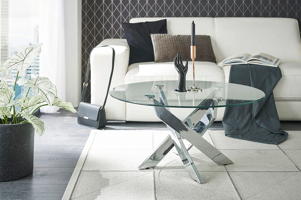 Bild von MCA furniture Couchtisch »KOPENHAGEN, TOSELLER!«, (Couchtisch, Glastisch), Belastbarkeit von 10kg, robust, modern, Sicherheitsglasplatte