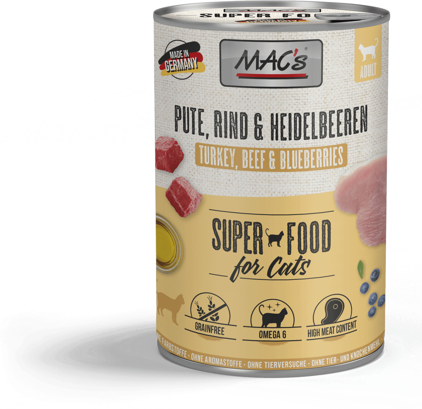 Bild von Mac's Katzen-Nassfutter Pute und Heidelbeeren 400 g