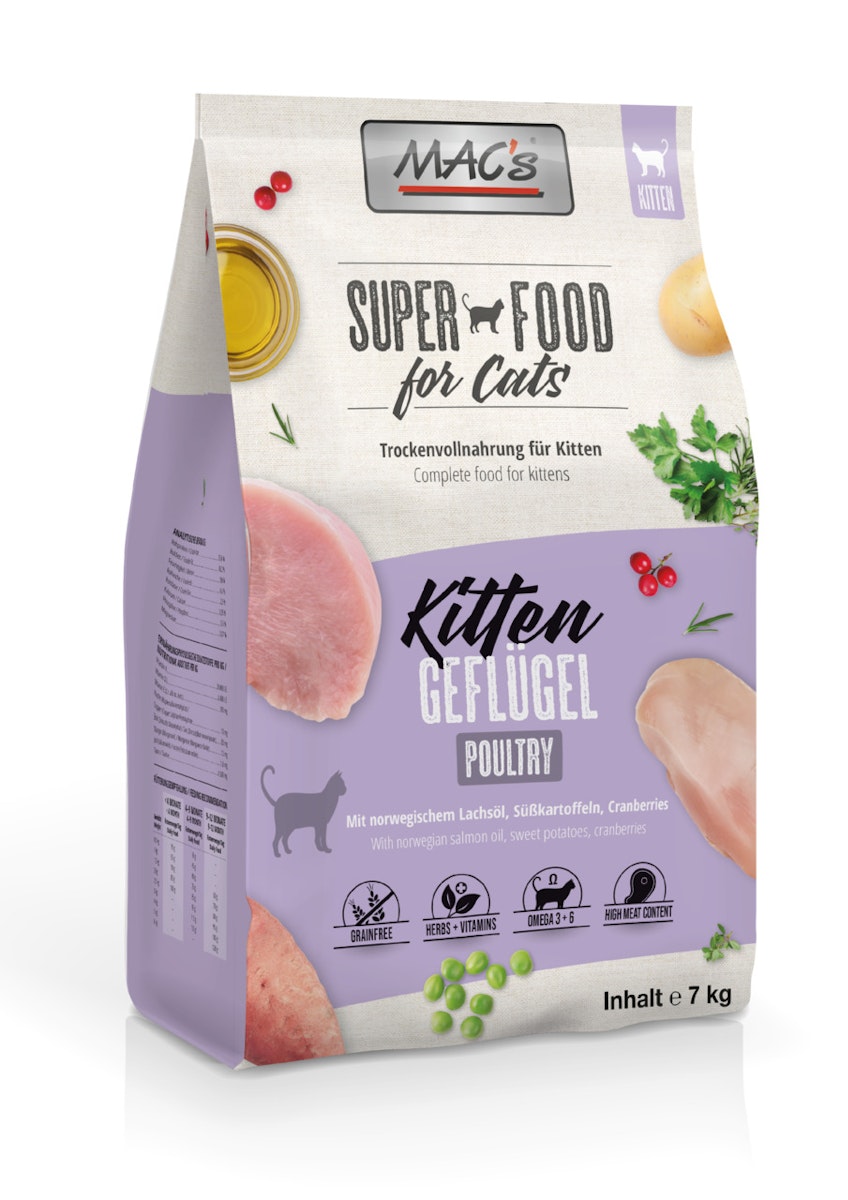 Bild von MAC's Kitten Geflügel & Shrimps Katzentrockenfutter 7 Kilogramm