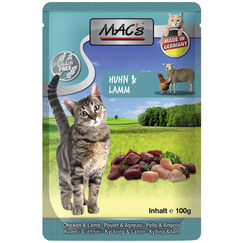 Bild von MAC'S Katzen-Nassfutter, Huhn/Lamm, 12 x 100 g