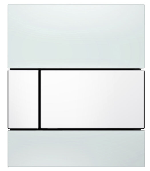 Bild von TECEsquare Urinal-Betätigungsplatte, Glas, inkl. Kartusche,  92428, Farbe: Glas weiss glänzend, Tasten weiss glänzend