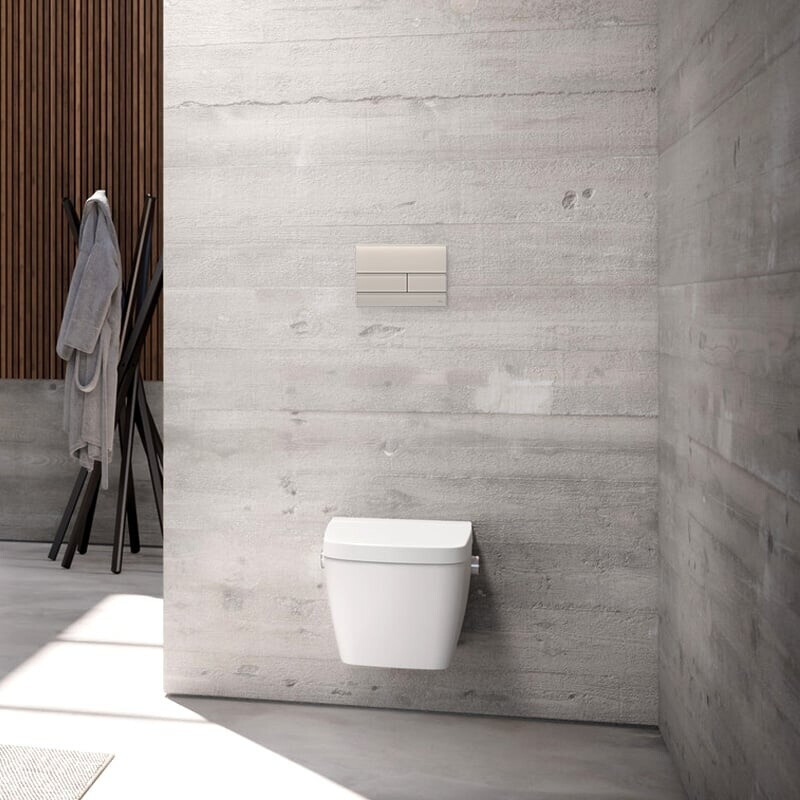 Bild von TECEsquare II WC-Betätigungsplatte Glas, für Zweimengentechnik, 92408, Farbe: Glas schwarz satiniert