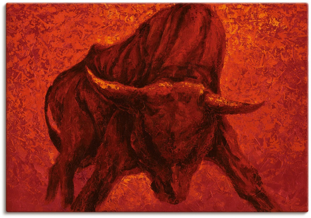 Bild von Wandbild ARTLAND "Katalanischer Stier", rot, B:130cm H:90cm, Bilder, als Alubild, Outdoorbild, Leinwandbild, Poster, Wandaufkleber