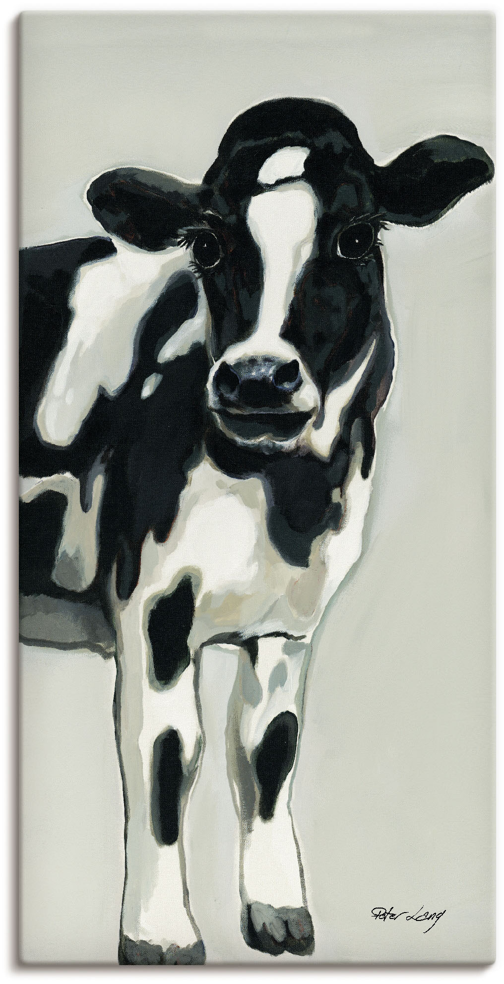 Bild von Wandbild ARTLAND "Kuh", schwarz, B:75cm H:150cm, Bilder, als Alubild, Outdoorbild, Leinwandbild, Poster, Wandaufkleber