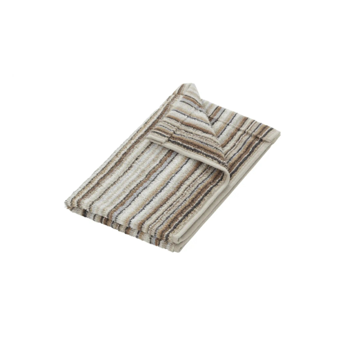 Bild von Como Gästetuch Jacquard Streifen in Braun