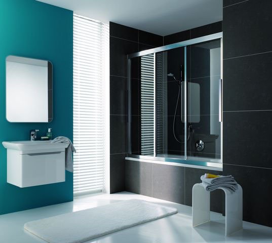 Bild von Koralle Duschschiebetür myDay BS3 180 1765-1805x1600mm, Duschkabinen: Rahmen: Silber matt, Glas: ESG GlasPlus