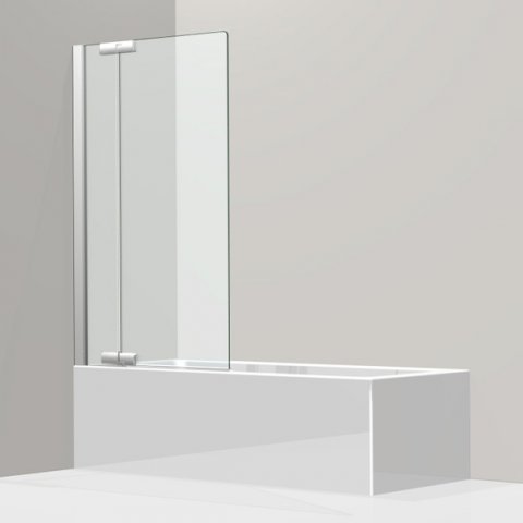 Bild von Koralle Pendeltür für Badewanne, mit Festfeld, S800 BPFA 100 L, Anschlag links, 990-1005x1500mm, Duschkabinen: Rahmen: Silber hochglanz, Glas: ESG GlasPlus
