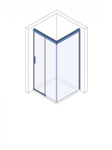 Bild von Koralle S600Plus Schiebetür mit Trennwand an Festelement DSTDF2 120 L, Trennwand links, 1200mm, Duschkabinen: Profil/Blende: Silber hochglanz/Bianco, Glas: ESG