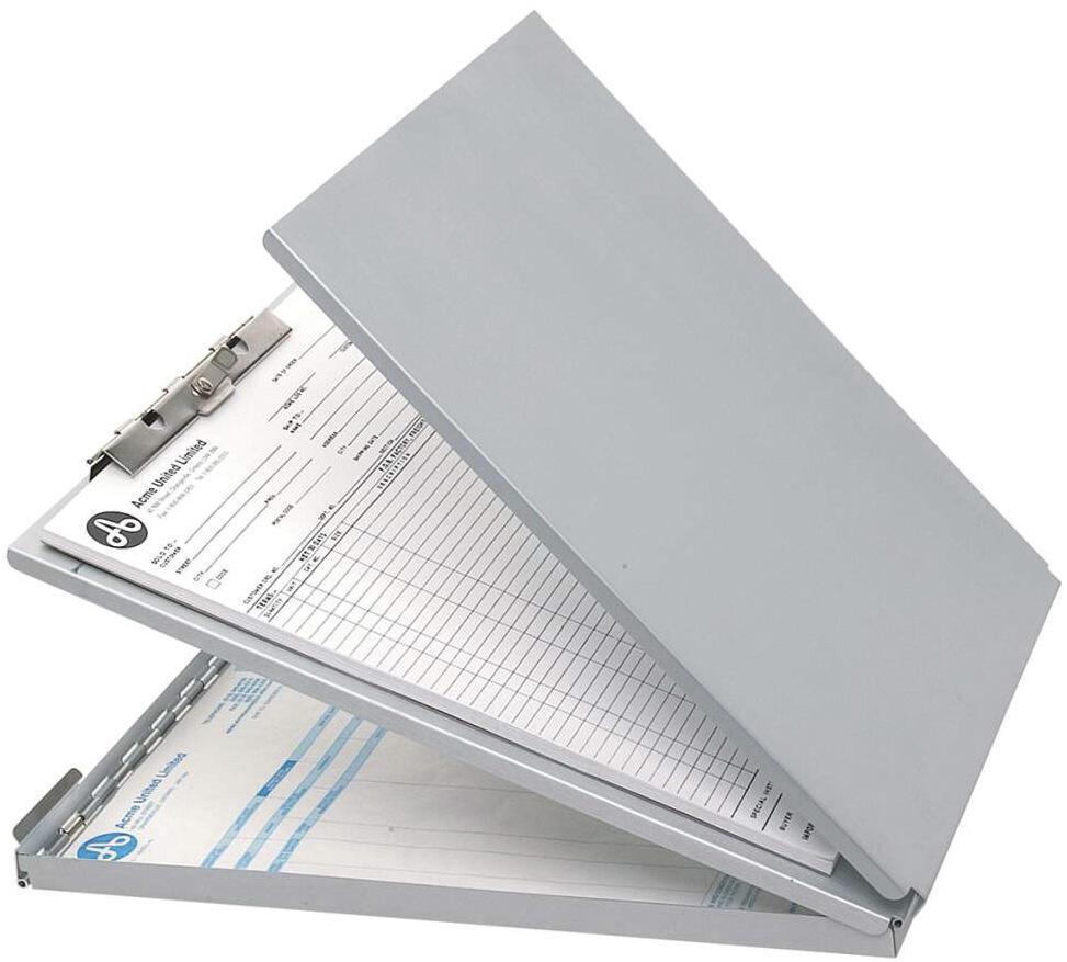 Bild von Westcott E-17002 00 Formularhalter-Box aus Aluminium, DIN A4 mit Aufbewahrungsfach und Zwischenablage, oben öffnend