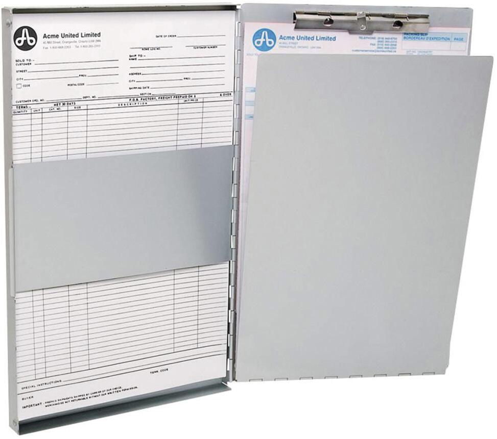 Bild von Westcott E-17004 00 Formularhalter-Box aus Aluminium, DIN A4, innenliegender Klemmhalter, seitlich öffnend