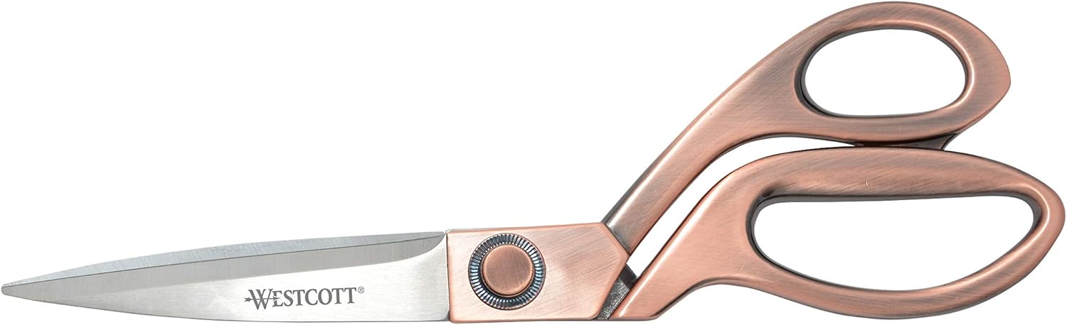 Bild von Westcott Vintage Schneider Schere, 9 cm Edelstahlklingen, Griff in Kupferoptik, 20,4 cm, E-16459 00