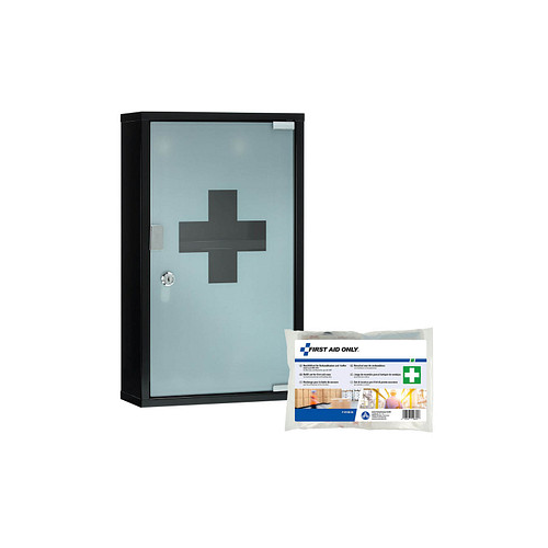 Bild von FIRST AID ONLY Medizinschrank DIN 13157 schwarz