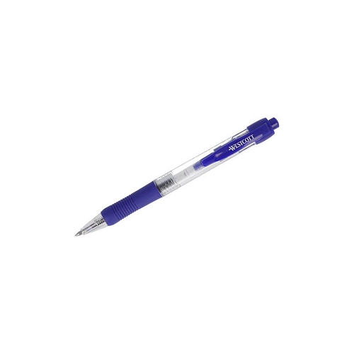 Bild von WESTCOTT Gelschreiber transparent/blau 0,4 mm - Flexibles Schreibgerät für jeden Bedarf